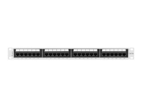 LANBERG PATCH PANEL 24 PORT 1U 19" KAT.6A UTP SZARY PPUA-1024-S