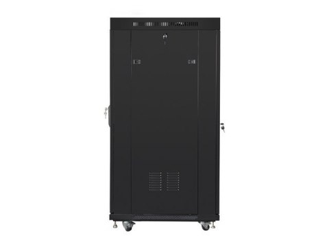 LANBERG SZAFA STOJĄCA RACK 19" 27U 800X1000 DRZWI SZKLANE LCD CZARNA (FLAT PACK) FF01-8027-12BL