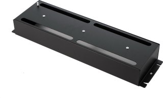 Panel 19" z szyną DIN do zabudowy aparatury modułowej w szafie, czarny