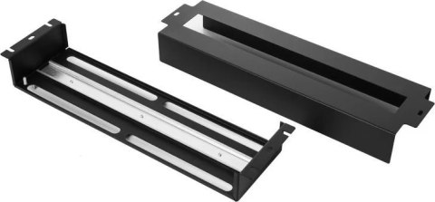 Panel 19" z szyną DIN do zabudowy aparatury modułowej w szafie, czarny