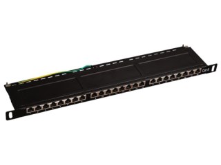 Patch panel A-LAN PK028 (0.5U; 19"; kat. 6; STP; 24xRJ-45)