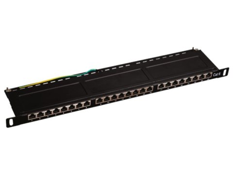 Patch panel A-LAN PK028 (0.5U; 19"; kat. 6; STP; 24xRJ-45)
