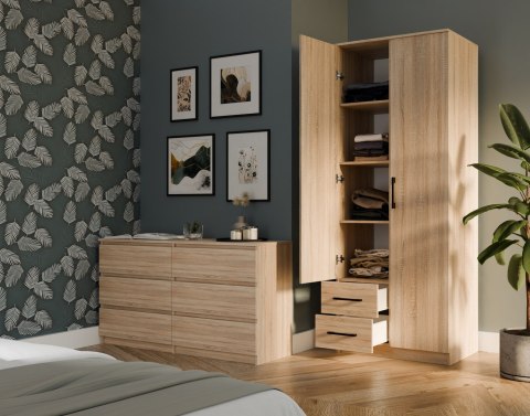 SZAFA ROMANA 80X205 SONOMA Z LUSTREM