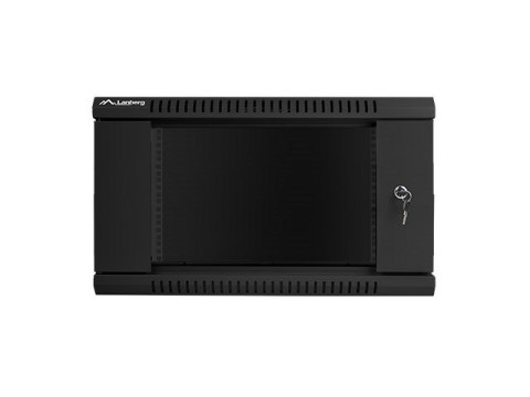 Szafa jednosekcyjna Lanberg WF01-6606-10B (6U; 368mm / 600mm / 600 mm; wisząca; Szklane; 19''; kolor czarny)