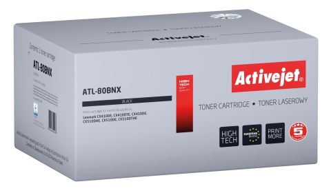 Activejet ATL-80BNX Toner (zamiennik do Lexmark 80C2HKE, Supreme; 4000 stron; czarny)