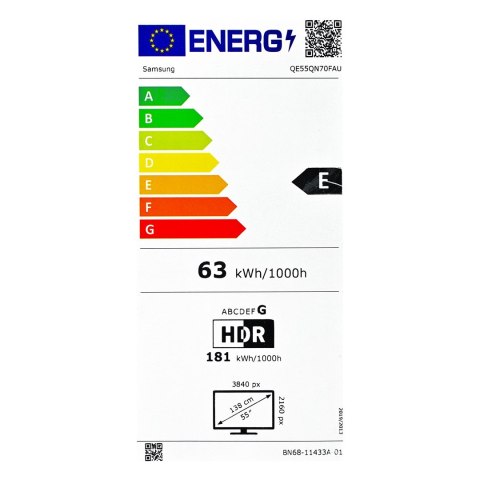 Telewizor Samsung QE55QN70FAUXXH QLED 55'' 4K Ultra HD Tizen Q-Symphony DVB-T2 Czarny (MODEL 2025)