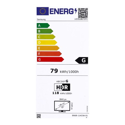Telewizor Samsung UE55U8072FUXXH LED 55'' 4K Ultra HD Tizen Q-Symphony DVB-T2 Czarny (MODEL 2025)