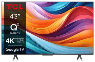 Telewizor TCL 43T7B QLED 43'' 4K Ultra HD Google TV Dolby Atmos DVB-T2 Czarny