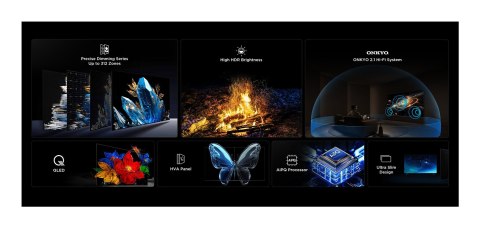 Telewizor TCL 65Q6C QD-Mini LED 65'' 4K Ultra HD Google TV Dolby Atmos DVB-T2 Metaliczny