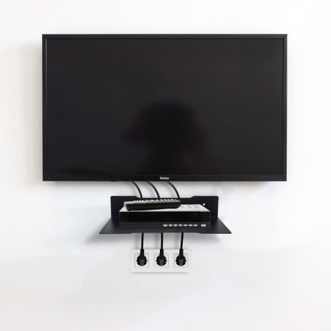 MACLEAN PÓŁKA ŚCIENNA POD DEKODER, POJEDYNCZA, MAX. 5KG, STALOWA, MC-122