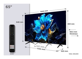 Telewizor TCL 65P7K QLED 65'' 4K Ultra HD Google TV Dolby Atmos DVB-T2 Metaliczny