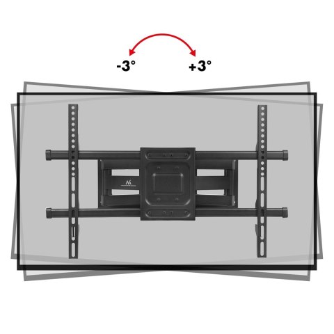 MACLEAN UCHWYT DO TV, MAX VESA 600X400, 32-85", 60KG, REG.KĄTA W PIONIE I POZIOMIE, PROFIL 65-390MM, CZARNY MC-789