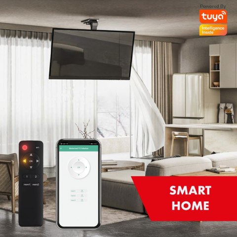 MACLEAN UCHWYT ELEKTRYCZNY DO TV, SUFITOWY, OBSŁUGA TUYA, MAX. VESA 800X400, DLA TV 43-86", MAX. 45KG MC-110 T