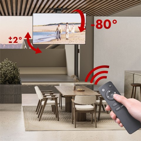 MACLEAN UCHWYT ELEKTRYCZNY DO TV, SUFITOWY, OBSŁUGA TUYA, MAX. VESA 800X400, DLA TV 43-86", MAX. 45KG MC-110 T