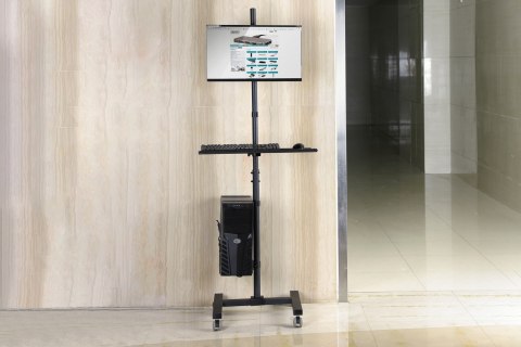 DIGITUS STOJAK - MOBILNA STACJA ROBOCZA 1XLCD MAX.32" MAX.8KG + KLAWIATURA + PC MAX.10KG, UCHYL.-OBROT. DA-90374 (WYPRZEDAŻ)