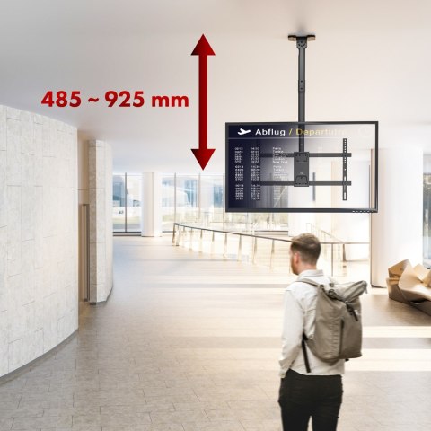 MACLEAN UCHWYT SUFITOWY DLA TV, MAX. OBCIĄŻENIE 60KG, 43-86", MAX VESA 600X400 MC-112 B