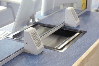 CONTACTA INTERKOM STS-K002L-G, ZESTAW (WZMACNIACZ, MODUŁ DLA INTERESANTA ORAZ OBSŁUGI, ZASILACZ, PĘTLA INDUKCYJNA), SZARY