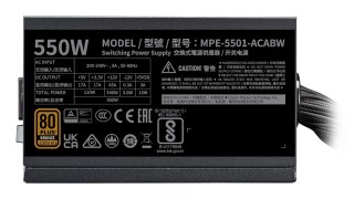 COOLER MASTER ZASILACZ MWE Bronze 550 V3 230V MPE-5501-ACABW-3BEU