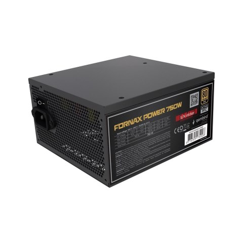 GEMBIRD ZASILACZ KOMPUTEROWY FORNAX POWER 750W 80+ GOLD ATX, 750W, AKTYWNE PFC, 12CM WENTYLATOR