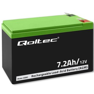 QOLTEC AKUMULATOR AGM 12V | 7.2AH | MAX 108A