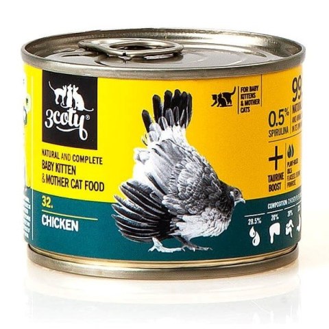3Coty CHICKEN with Spirulina Baby&Mother Cats 180g