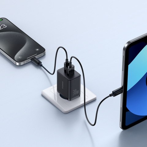 Ładowarka sieciowa Baseus Cube C+U 30W EU (cluster black)
