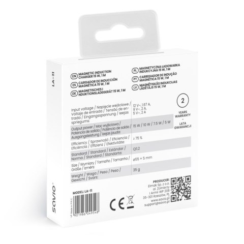 SAVIO ŁADOWARKA INDUKCYJNA 15W 1M LA-11