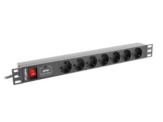 Listwa RACK, zasilająca Lanberg PDU-07F-0200-IEC-BK (7 x UTE; 10 A; 2m; kolor czarny)