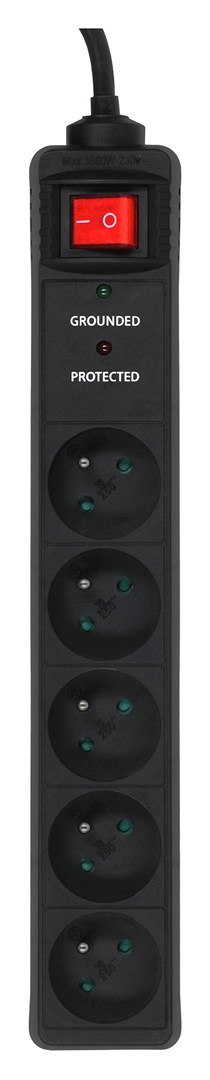 Listwa zasilająca ENERGENIE SPF5-C-5 (5 x UTE; 1,5m; kolor czarny)