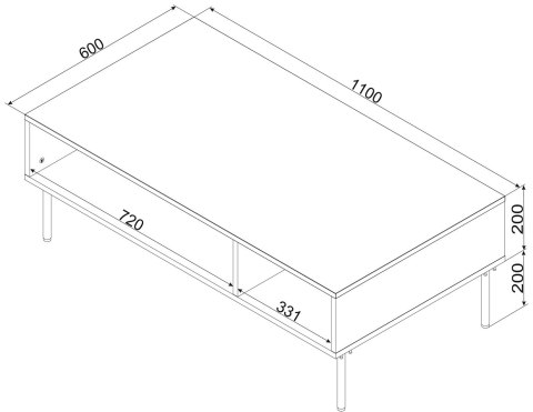Stolik/ława PALAZZO BIS 110x60x40 biały mat