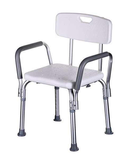 Krzesło prysznicowe z oparciem i podłokietnikami