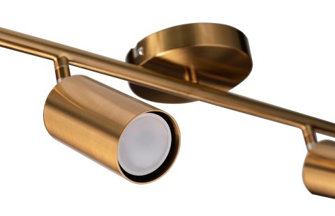 Listwa reflektorowa poczwórna złota sufitowa ścienna Activejet SPECTRA kinkiet GU10 do salonu (WYPRZEDAŻ)