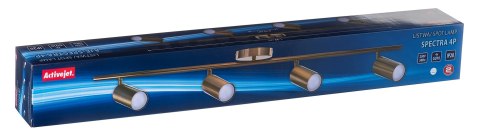 Listwa reflektorowa poczwórna złota sufitowa ścienna Activejet SPECTRA kinkiet GU10 do salonu (WYPRZEDAŻ)