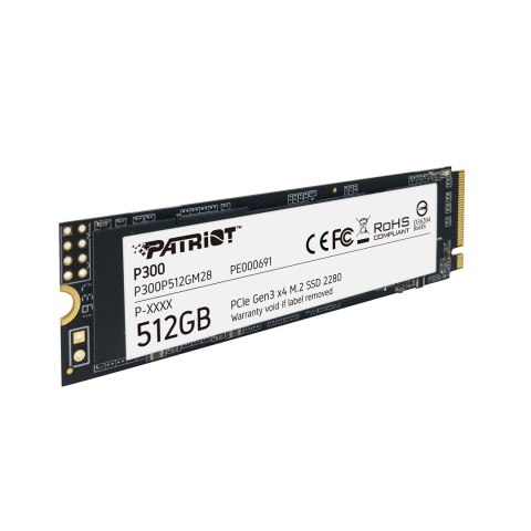 SSD Patriot P300 M.2 PCI-Ex4 NVMe 512GB 1,7GB/s (WYPRZEDAŻ)