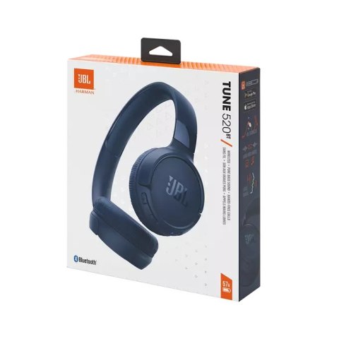Słuchawki JBL TUNE 520 BT (blue, bezprzewodowe, nauszne) (WYPRZEDAŻ)