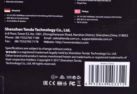 Switch Tenda TEG1016D (16x 10/100/1000Mbps)